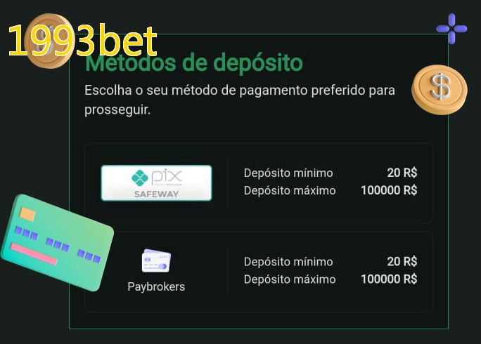 O cassino 1993betbet oferece uma grande variedade de métodos de pagamento